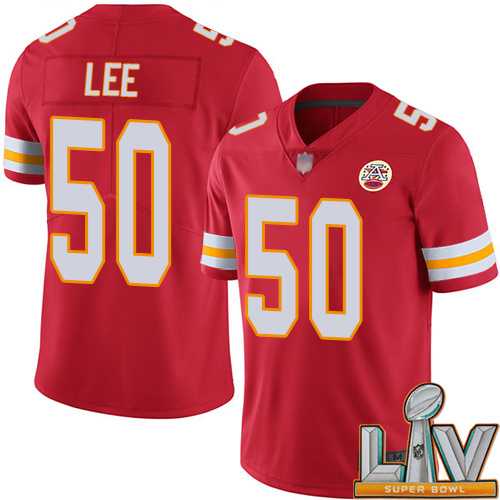 Super Bowl LV 2021 Men Kansas City Chiefs 50 Lee Darron Red Team Color Vapor Untouchable Limited Player Nike NFL Jersey